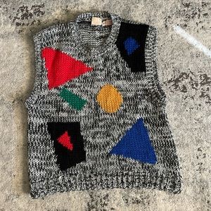 Vintage Eber Hand Knit Sweater Vest Large